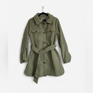 Olive Green Women's Belted Jacket